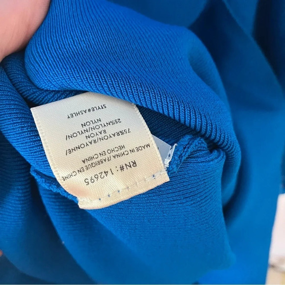 MLV Mayren Lee Viray Blue Knit Bodycon Dress Large - Picture 5 of 7